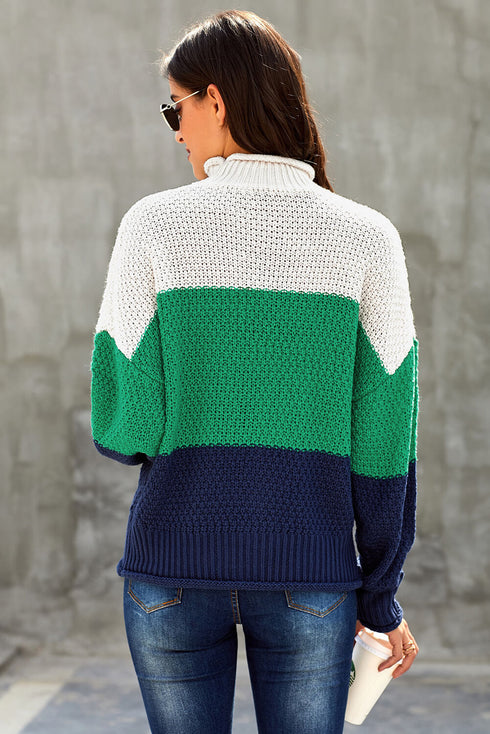 Oversized Chunky Batwing Long Sleeve Turtleneck Sweater